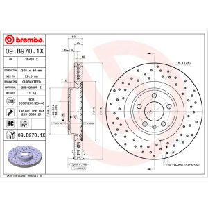 Audi A6 Quattro Brake Rotors (1) - Front - Brembo OE - UV Coated - `14-`15